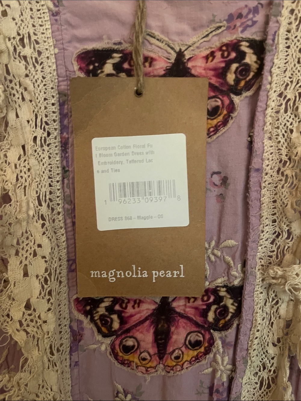 NWT Magnolia Pearl Maggie Bloom Garden Dress with Embroidery, Tattered Lace - Picture 4 of 6